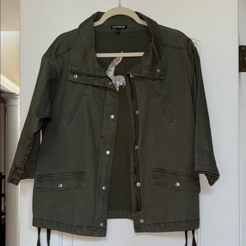 Express Women's Dark Green Utility Jacket